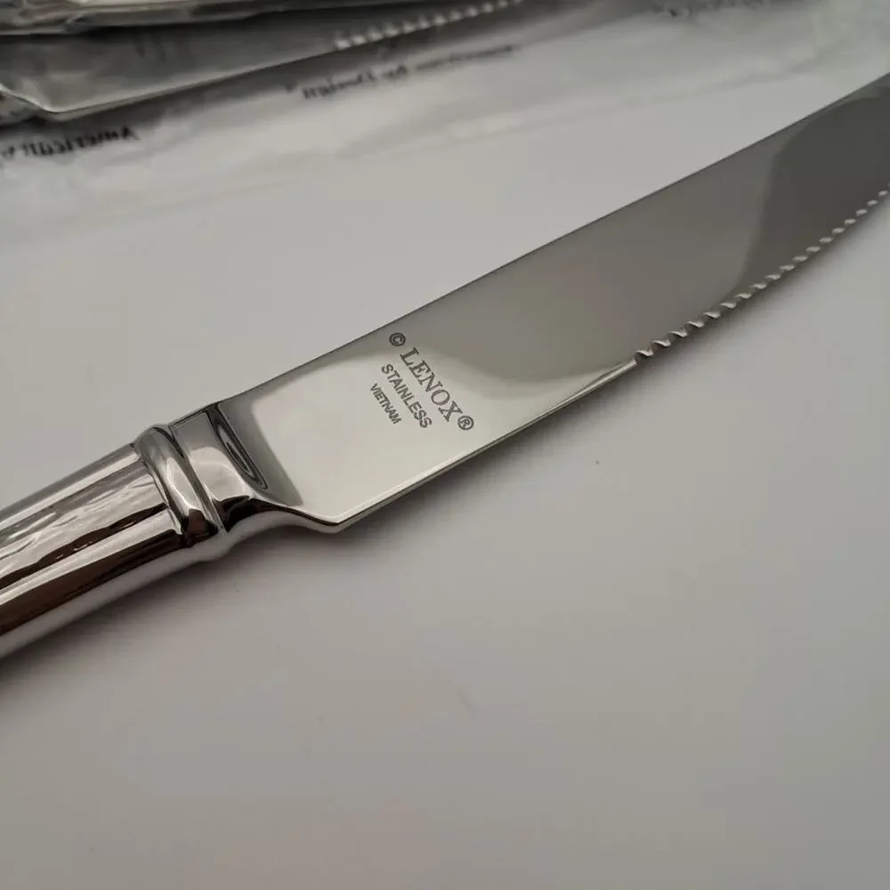 12 Piece Lenox Barlowe Steak Knives Set 18/10 Stainless Flatware Glossy Vietnam
